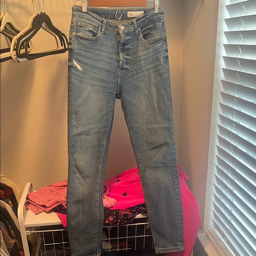 Zara Women's Blue Skinny Jeans
